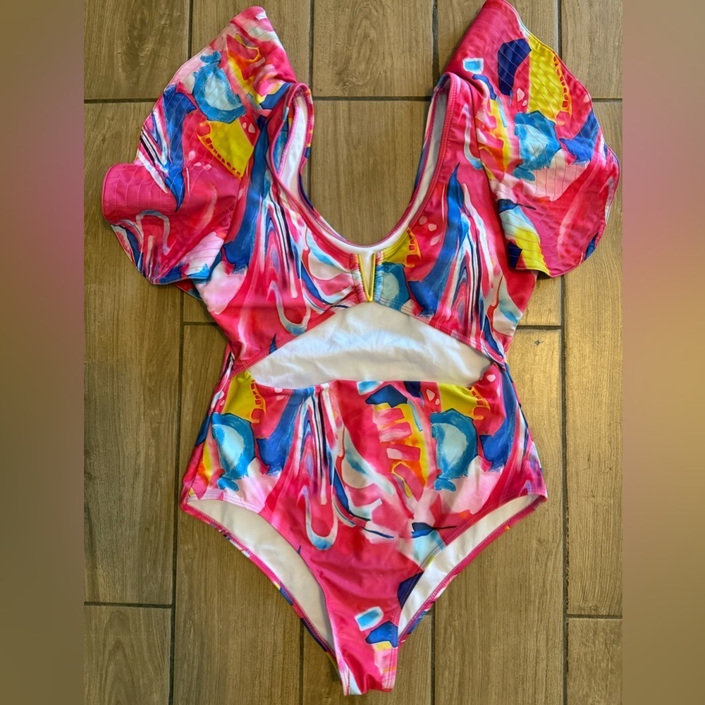 Colorful Abstract Print Swimsuit